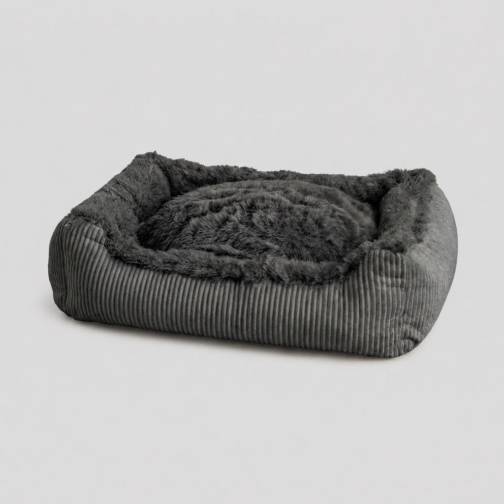 Hundebett Shaggy Dunkelgrau