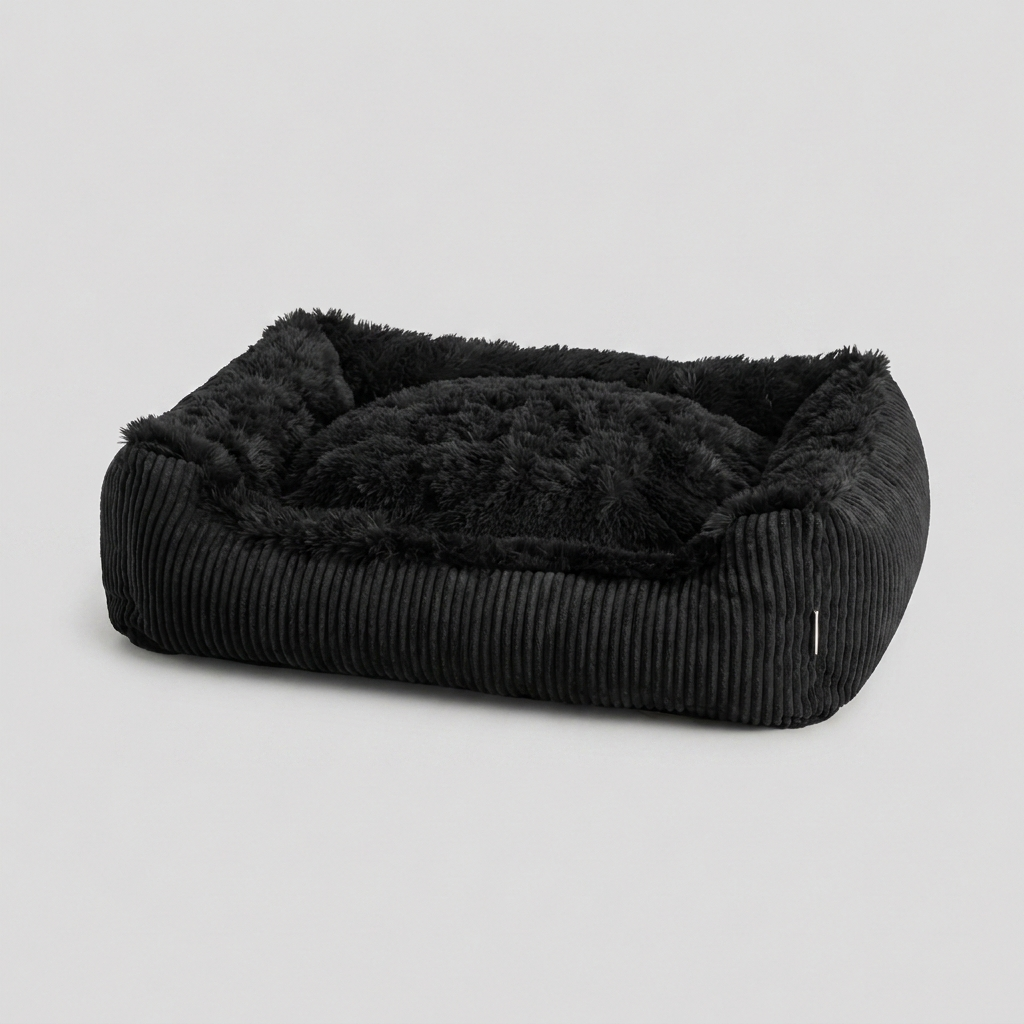 Hundebett Shaggy Schwarz