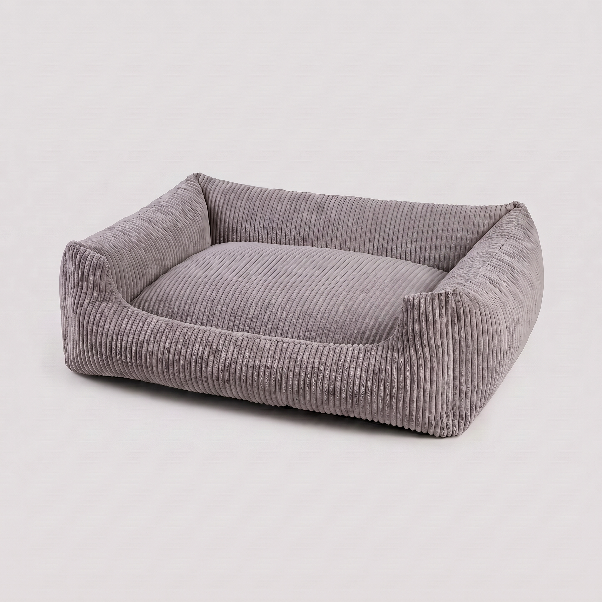 Hundebett Soft Stripe Hellgrau