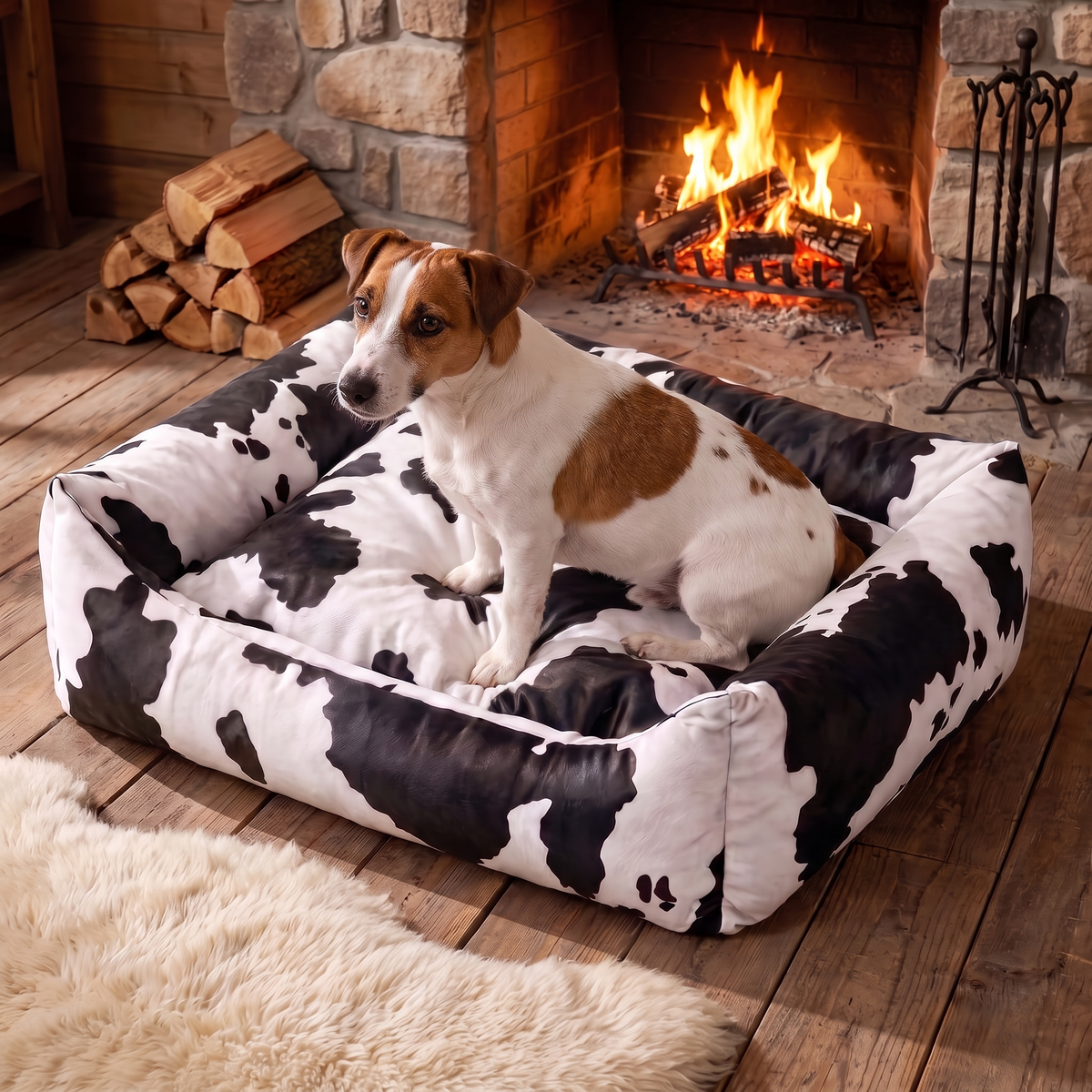 Hundebett Milky Black/White